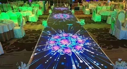 Pantalla LED interactiva Floor Dance para escena de boda