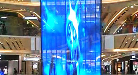 Pantalla LED transparente gigante interior Shopping Mall