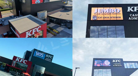 LEDFUL ST15-15 pantalla LED transparente en el KFC más grande de Holanda