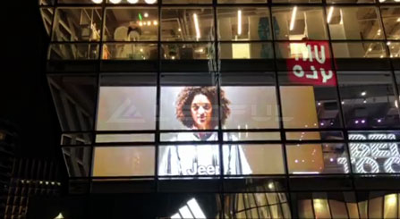 Australia Adiddas tienda ventana para pantalla LED de vidrio transparente