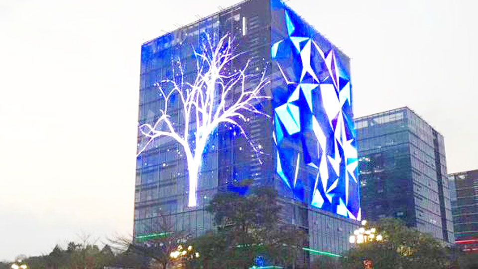 Outdoor Transparent LED Display For Office Building